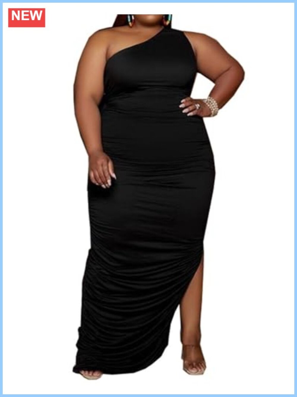 Plus Size Off Shoulder Bodycon Maxi Dress Ruched Evening Party